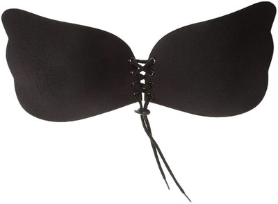 MAITRI ENTERPRISE Women Silicone Stick-on Lightly padded WireFree PushUp Invisible Bra M02 Cotton Push Up Bra Pads(Black Pack of 1)
