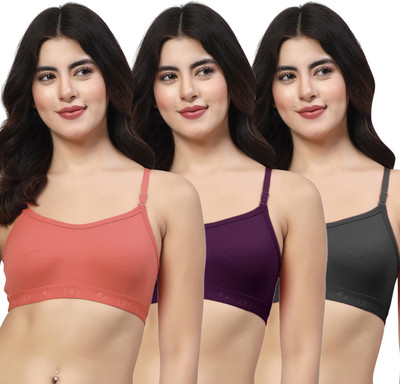 LILY 3321Mino Women Sports Non Padded Bra(Red, Purple, Black)
