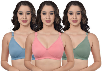 Black Wings Cotton Rich Non-Padded Non-Wired Everday T shirt Natural Daily Bra for Women Women Everyday Non Padded Bra(Multicolor)