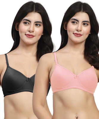 LILY maofcigamMino Women T-Shirt Heavily Padded Bra(Pink, Black)