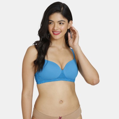 ZIVAME Women T-Shirt Lightly Padded Bra(Blue)