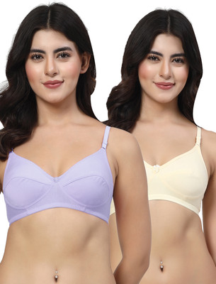 LILY Enimsaj Women Everyday Non Padded Bra(Purple, Beige)