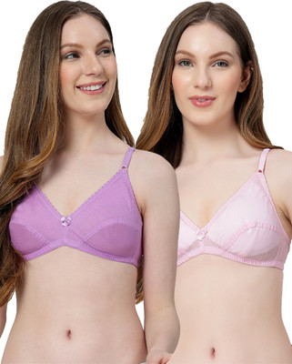 LILY anwahb Women Everyday Non Padded Bra(Purple, Pink)