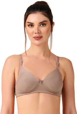 KELLPAR Women’s Everyday Comfort Padded Bra | Seamless,Adjustable Straps, Full Coverage Women Everyday Lightly Padded Bra(Beige)