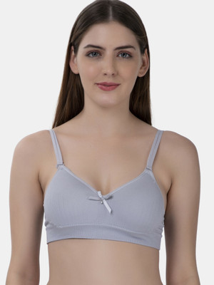 Piftif Padded Seamless soft fabric Women Push-up Lightly Padded Bra(Grey)