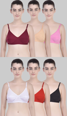 Zivosis Women Full Coverage Non Padded Bra(Red, White, Pink, Maroon, Gold, Black)