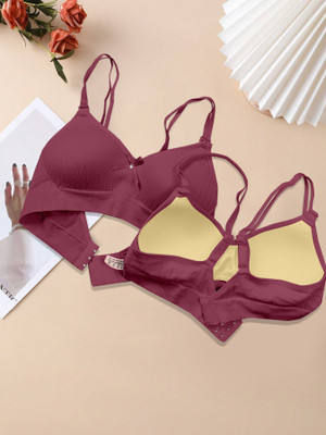 NAGARVEL CREATION C/309-MRN-P01-30 Women Push-up Lightly Padded Bra(Multicolor)