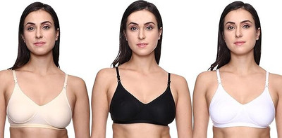 EASYPICKDROP Women T-Shirt Non Padded Bra(Black, Beige, White)