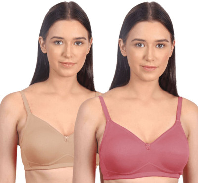 Vanila Women Everyday Non Padded Bra(Beige, Pink)
