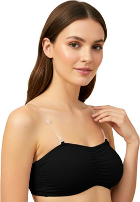 Vellveta BB-BLACK-A1 Women Bandeau/Tube Lightly Padded Bra(Black)