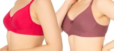 ali Women Latest Bra Combo Women Full Coverage Non Padded Bra(Maroon, Brown)