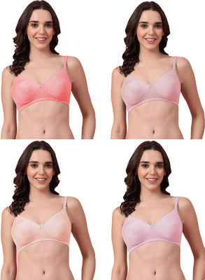 Shyam Sons FLAIR Feminaa Women T-Shirt Non Padded Bra(Pink, Purple, Orange, Pink)