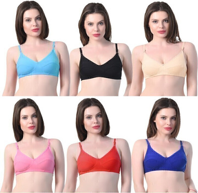 Fashion Bazaar bra combo pack of 6\bra cotton new combo Women Push-up Non Padded Bra(Multicolor)