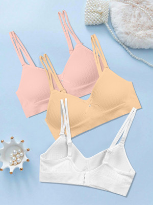 NAGARVEL CREATION 15/309-PNK/SKN/WHT-P03-34 Women Push-up Lightly Padded Bra(Multicolor)