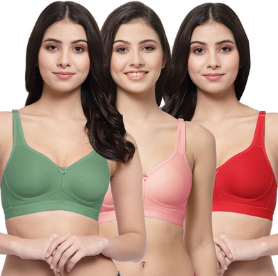 COLLEGE GIRL CG1215 Women Minimizer Lightly Padded Bra(Green, Pink, Red)