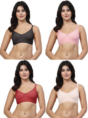 LILY akihdar Women Minimizer Non Padded Bra(Pink, Black, White, Maroon)