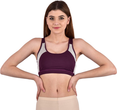 Brandlo Women Sports Lightly Padded Bra(Maroon)