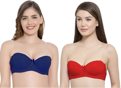 PENEANCE FOR YOU Transparent Strap Backless Pushup Bra Women Push-up Lightly Padded Bra(Blue)