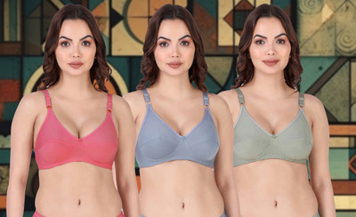 samvar C_Rinki Bra Women Minimizer Non Padded Bra(Red, Blue, Green)