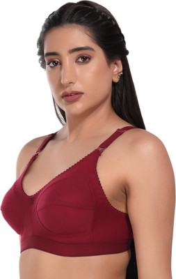 RTK non wired t - shirt bra b - cup seamless ultra soft adjustable shoulder straps Women T-Shirt Heavily Padded Bra(Blue, Brown, Red)