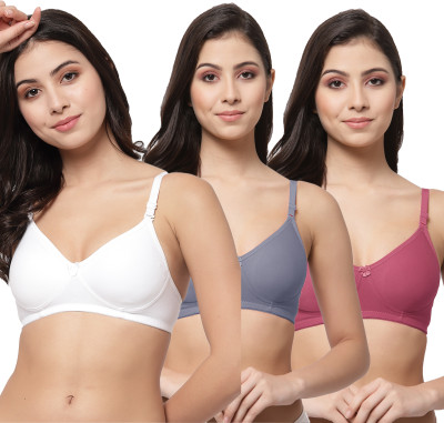 COLLEGE GIRL CG1301 Women T-Shirt Non Padded Bra(White, Blue, Maroon)