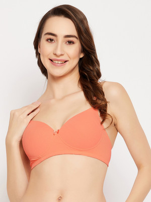Clovia Women T-Shirt Lightly Padded Bra(Orange)