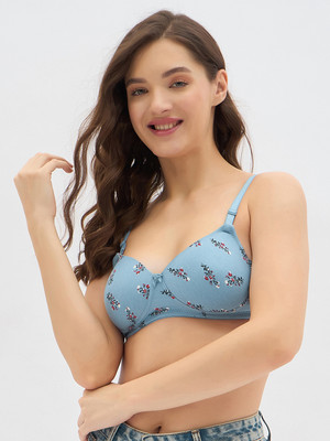 Clovia Women T-Shirt Lightly Padded Bra(Blue)