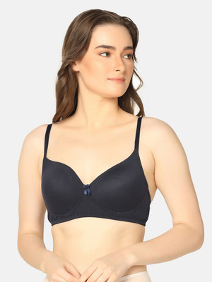 Da Intimo Seamless Women T-Shirt Lightly Padded Bra(Dark Blue)