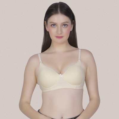 Bewings Women T-Shirt Lightly Padded Bra(Beige)