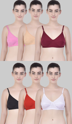 Zivosis Women Full Coverage Non Padded Bra(Red, White, Pink, Maroon, Gold, Black)