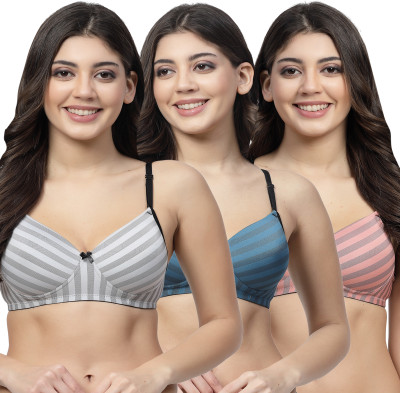 Docare DenimPad Women T-Shirt Lightly Padded Bra(Multicolor)