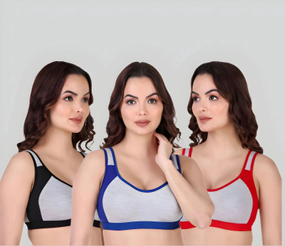 ASHMIRAS Pack of 6 Women Stick-on Non Padded Bra(Red, Blue, Black)