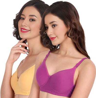 Liigne Women Full Coverage Lightly Padded Bra(Yellow)