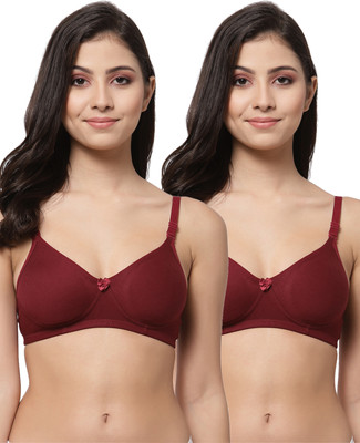 COLLEGE GIRL Detachable Strap Women T-Shirt Lightly Padded Bra(Maroon)