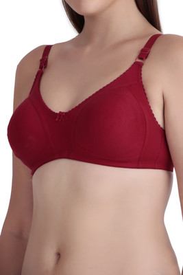 Piylu Everyday Women Full Coverage Non Padded Bra(Maroon)