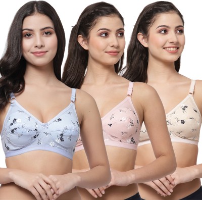 Docare DaminiCCup Women Minimizer Non Padded Bra(Blue, Pink, Beige)