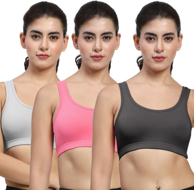 LILY stropsyttakMino Women Sports Non Padded Bra(Black, Pink, Grey)
