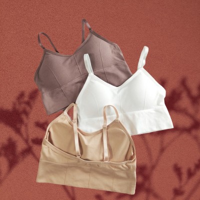 DARKVELLY JQJYOTIKA018 Women Everyday Lightly Padded Bra(Brown, White, Beige)