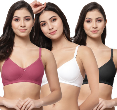 COLLEGE GIRL CG1301 Women T-Shirt Non Padded Bra(Maroon, White, Black)