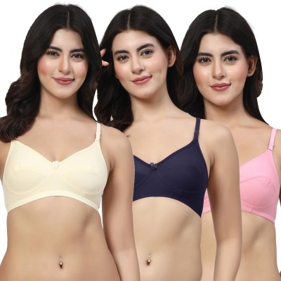 LILY Enimsaj Women Everyday Non Padded Bra(Beige, Blue, Pink)