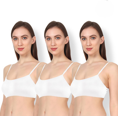 Maitri Pack of 3 Women's Lightly Padded 6 Strap Bralette Bra Women Everyday Lightly Padded Bra(White)