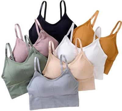 dripline 646 Sports Bra Women Sports Lightly Padded Bra(Black, White, Brown, Beige)