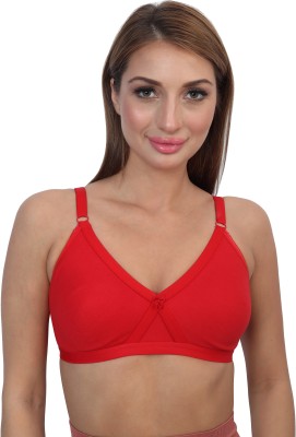 Glamoras Women T-Shirt Non Padded Bra(Red)