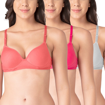 KOMLI Komli Heavily Padded Push-up Cotton Rich Bra Women Push-up Heavily Padded Bra(Multicolor)