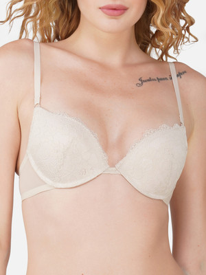 Thread sutra Women Push-up Lightly Padded Bra(Beige)