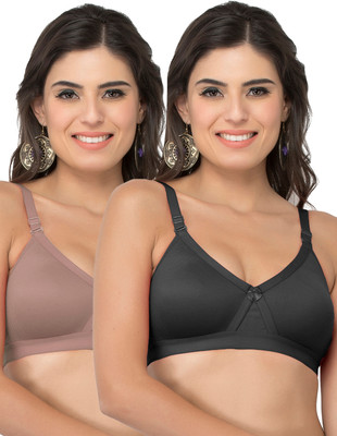 COLLEGE GIRL CG1304 Women Minimizer Lightly Padded Bra(Black, Brown)