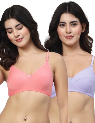 LILY Enimsaj Women Everyday Non Padded Bra(Red, Purple)