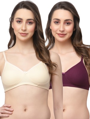 COLLEGE GIRL BKL02 Women T-Shirt Lightly Padded Bra(Beige, Purple)