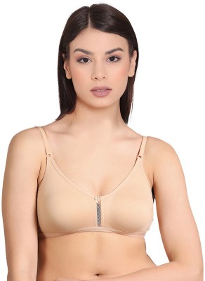 Groversons Paris Beauty Cotton Rich Double Layered Women Everyday Non Padded Bra(Beige)