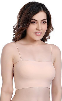 YANTI Cotton Womens and Girls Lightly Padded Bralette Bra Women Cami Bra Lightly Padded Bra(Beige)